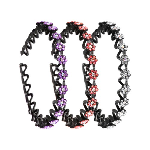 1x Simple Rhinestone Plum Blossom Wave Hairpin Crystal Hair Clips for Women