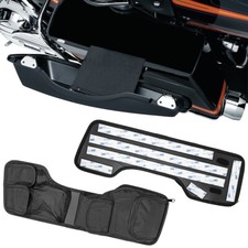 Black Saddlebag Lid Organizer Set for Harley Touring Electra Glide Road Glide