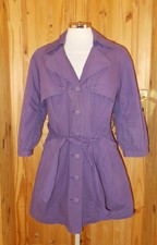 St Martins Purple Cotton Long Sleeve Thigh Length Mac Winter Coat Jacket S 8-10 