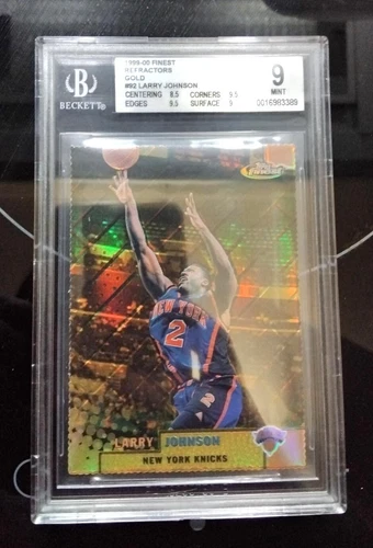 LARRY JOHNSON 99-00 FINEST 'GOLD' REFRACTOR BGS9 #92 MINT LOW POP SSP
