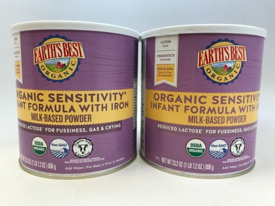 earth's best organic sensitivity infant formula with iron