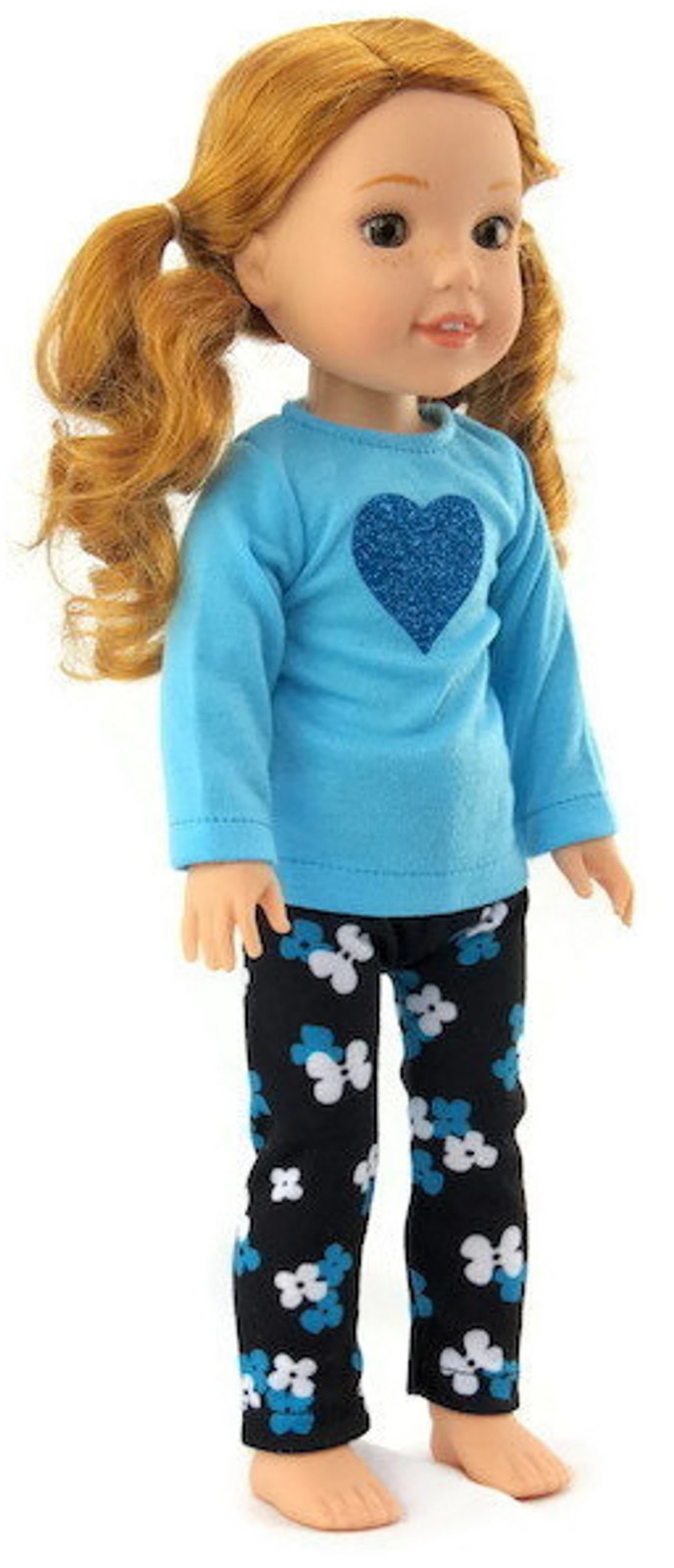 Blue Top & Flower Leggings for Wellie Wishers 14 1/2 inch Doll Clothes Girl