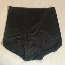 Bali Soft Black Nylon Stretch Panties with Rear Seam. Size 8