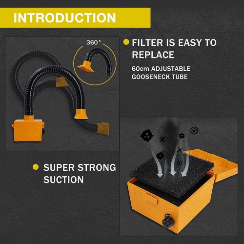 Indoor Fume Extractor for Soldering and Welding - Strong Suction & 50,000 Hours - Picture 7 of 10