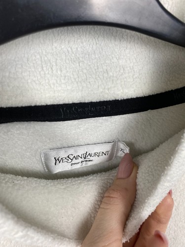 Felpa Yves Saint Laurent YSL da uomo in pile profondo - Foto 4 di 6