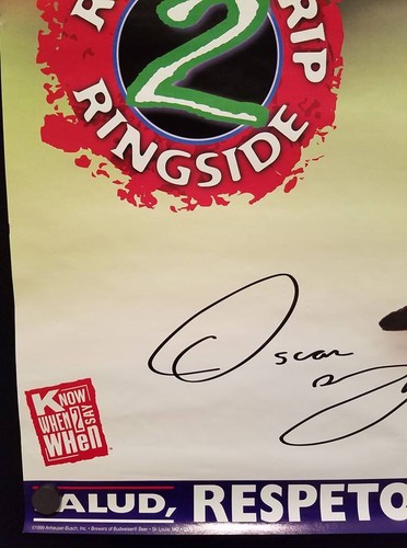 Boxing Fight 1999 Poster Oscar De La Hoya ~ Round Trip 2 Ringside Budweiser Beer - Picture 4 of 8