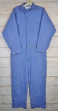 WearGuard Coveralls Adult 44R Blue Cotton Work Jumpsuit Donut Buttons non-lined