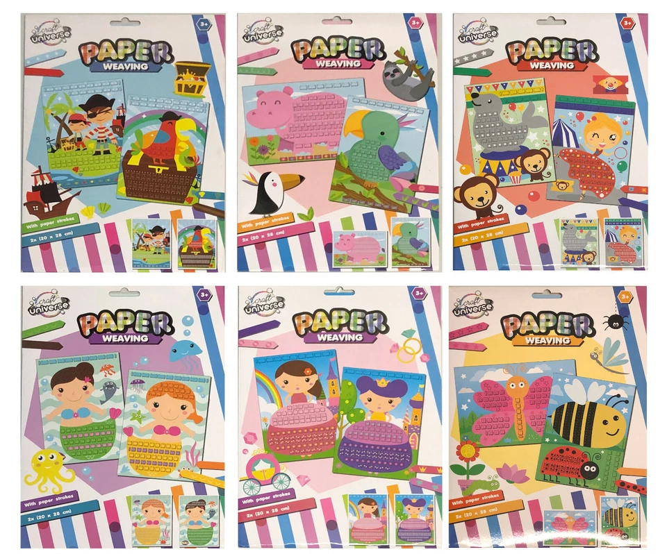 CRAFT UNIVERSE Papierflechten Papierweben Kinder Papier Flechten Weben Vorlagen Set