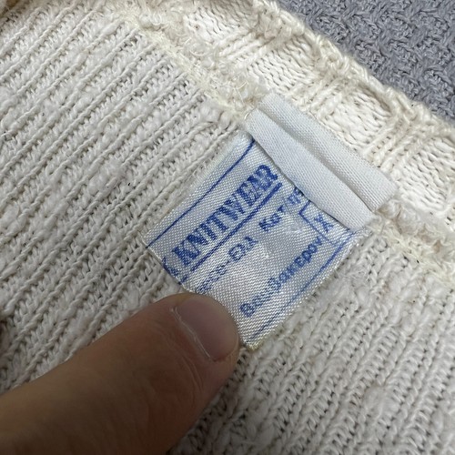 Greek Knitwear Pullover Herren XL weiß Baumwolle klassisch maritim V-Ausschnitt adrett - Bild 7 von 9