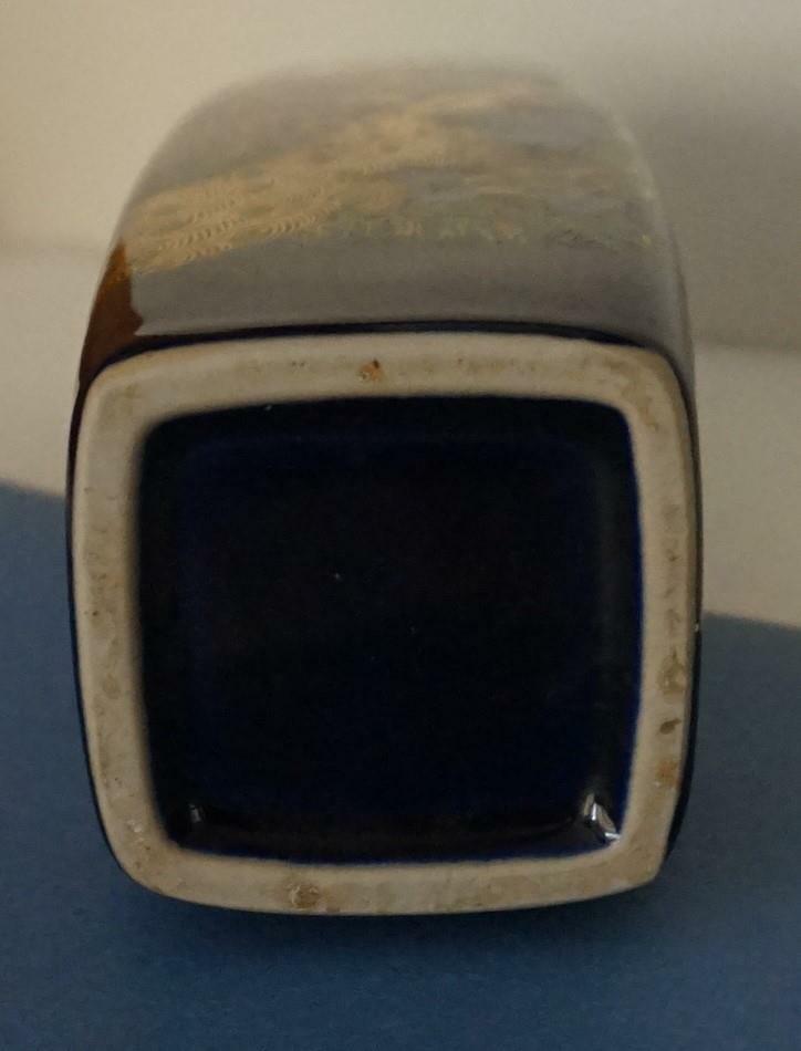 vtg GOLD GILT etched PEACOCK VASE Cobalt Blue Vase eBay