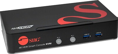 SIIG 2-Port HDMI 2.0 4K HDR KVM Switch Smart USB 3.0 Multi-Media CE-H25511-S1