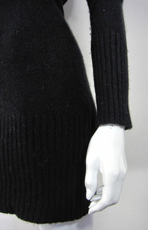 Vestido Suéter Tally Weijl Manga Larga Cuello Capucha Talla XS Negro Sólido 051 Foto 4 de 4