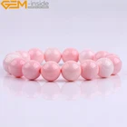 Bracelet Women Natural AAA Pink Conch Lobatus Shell Beaded Stretch Reiki Chakra