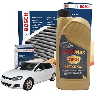 Kit Tagliando Golf 7 VII 1.6 2.0 Tdi e Gtd Bosch 5 Lt Olio Speed Max 5w30