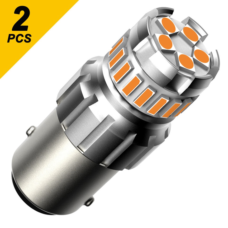 2x 1156 BA15S BAU15S PY21W LED Turn Signal Lights Bulb Canbus Amber/Yellow 12V E - Foto 3
