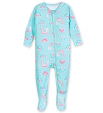 NEW - Gerber Baby Girl 0-3M Rainbow Sky Snug Fit Footed Pajamas