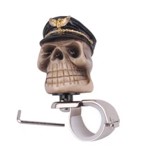 Skull Head Car Steering Wheel Spinner Suicide Knob Handle Booster Black