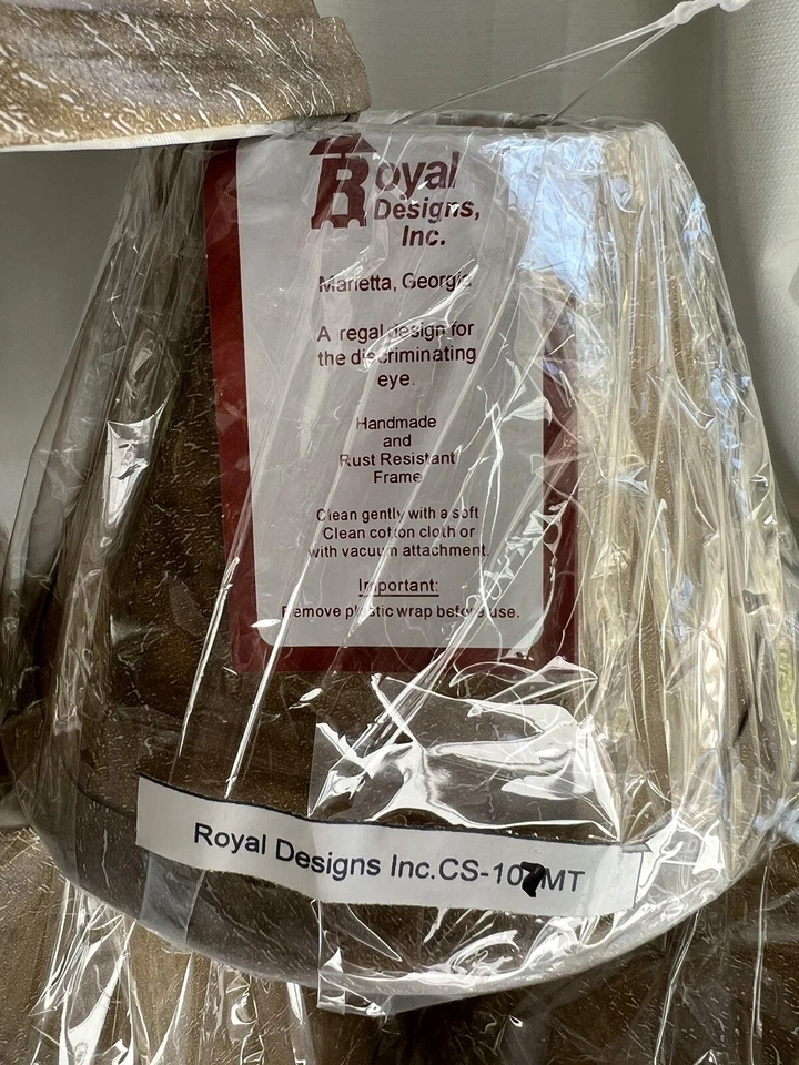 New Royal Designs Faux Leather 3x6x4” Clip On Chandelier Shades - Set Of 6 - Image 3 of 4