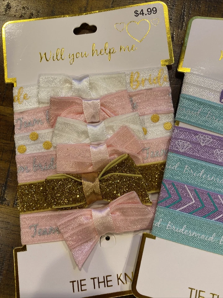 Juego de ducha nupcial 3 x Will You Help Me atar el nudo y diadema Foto 4 de 4