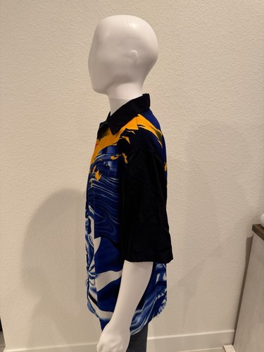K.A.D. Clothing Co. Button Up Short Sleeve Shirt Asian Anime Print Men Size M-L - Picture 11 of 17