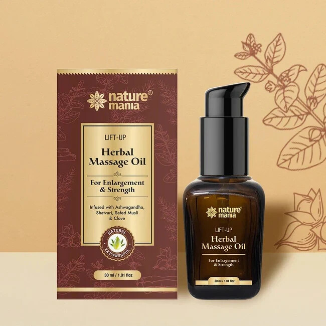 Huile De Massage Herbal Lift-Up Pour Hommes 50ml - 100% Naturelle à L'Ashwagandha