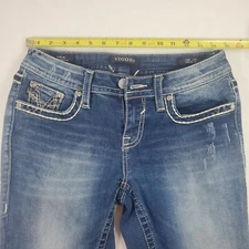 Vigoss Jeans Womens Sz 3/4 L25 Dublin Crop Straight Heritage Fit Mid Rise Capris