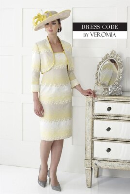 Dress Code by Veromia Circle Lemon / Grey Kleid & Jacke, UK 10, NEU mit Etikett