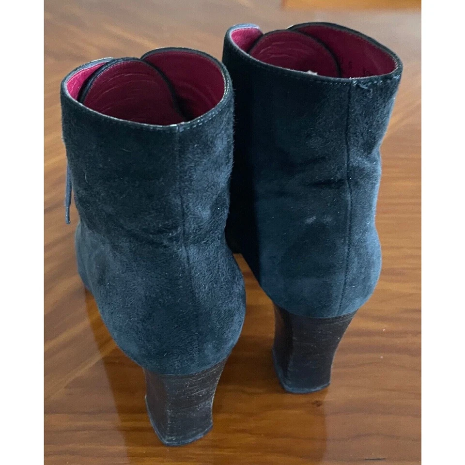 Botín Charles Jourdan España Mujer 3" Tacón Trozo Con Cordones Negro Gamuza 8M Foto 3 de 4