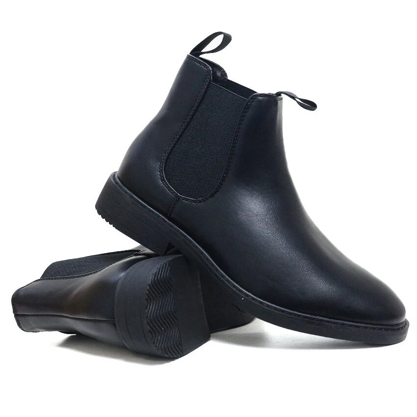 Mens Memory Foam Chelsea Boots Work Ankle Biker Smart Formal Boots