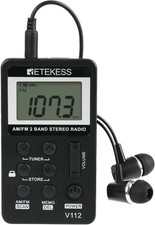 Compact V112 Digital Radio with Rechargeable Battery Stereo Sound for Outdoors