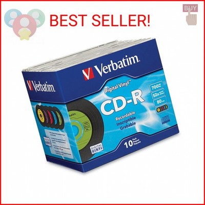 Verbatim CD-R Blank Discs 700MB 80min 52X Recordable Disc for Data and Music wit