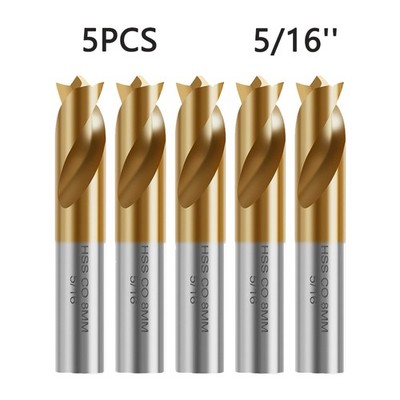 5x 8mm Spot Weld Drill Bits - High-Speed Titanium Cobalt for Car Body Panels
