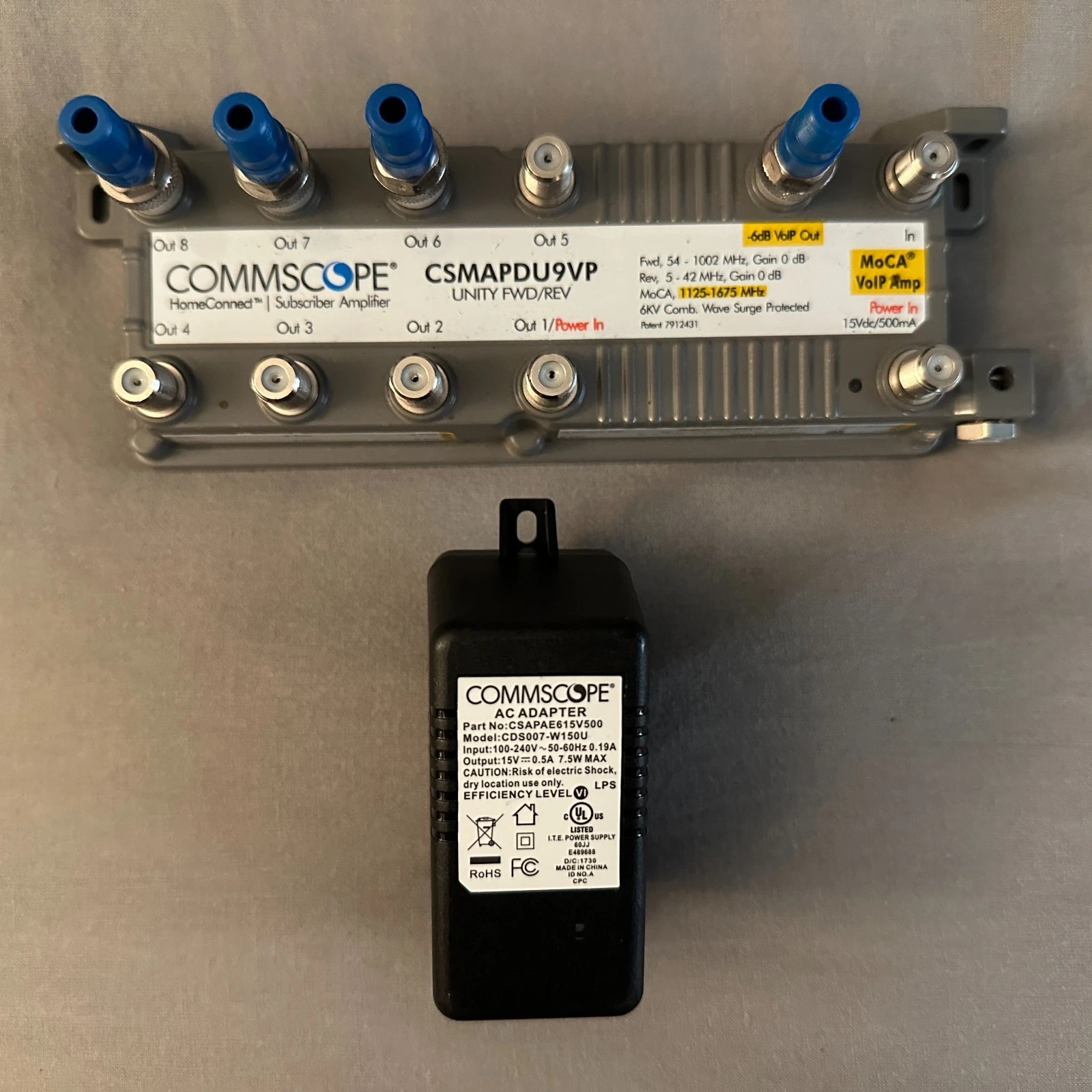 Commscope HomeConnect Subscriber 9 Port Amplifier C5MAPDU9VP Coaxial Cable