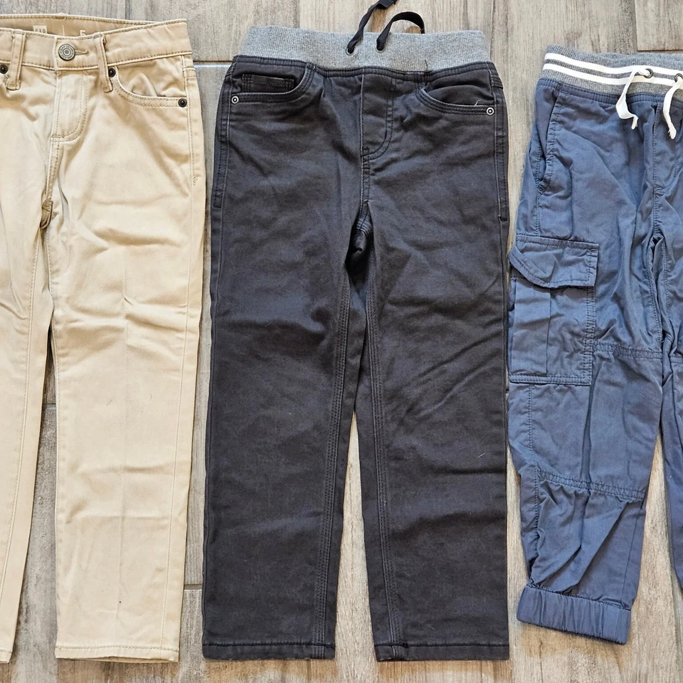 Boys Pants Lot of 3 Size 110 US 5 Hanna Andersson Gap Pull On Cargo Khaki Play - Image 3 of 4