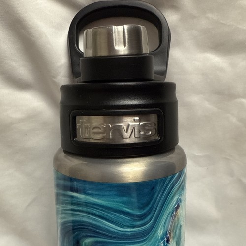 Tervis 24 OZ Bottiglia Acqua Deluxe Acciaio Inox Teal Splash Bocca Larga - Foto 2 di 5