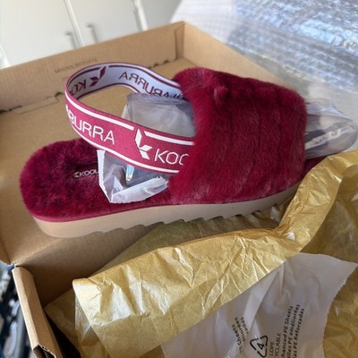 Koolaburra By UGG Women's Furr-Ah Slipper Sandals Red Size 6 NEW