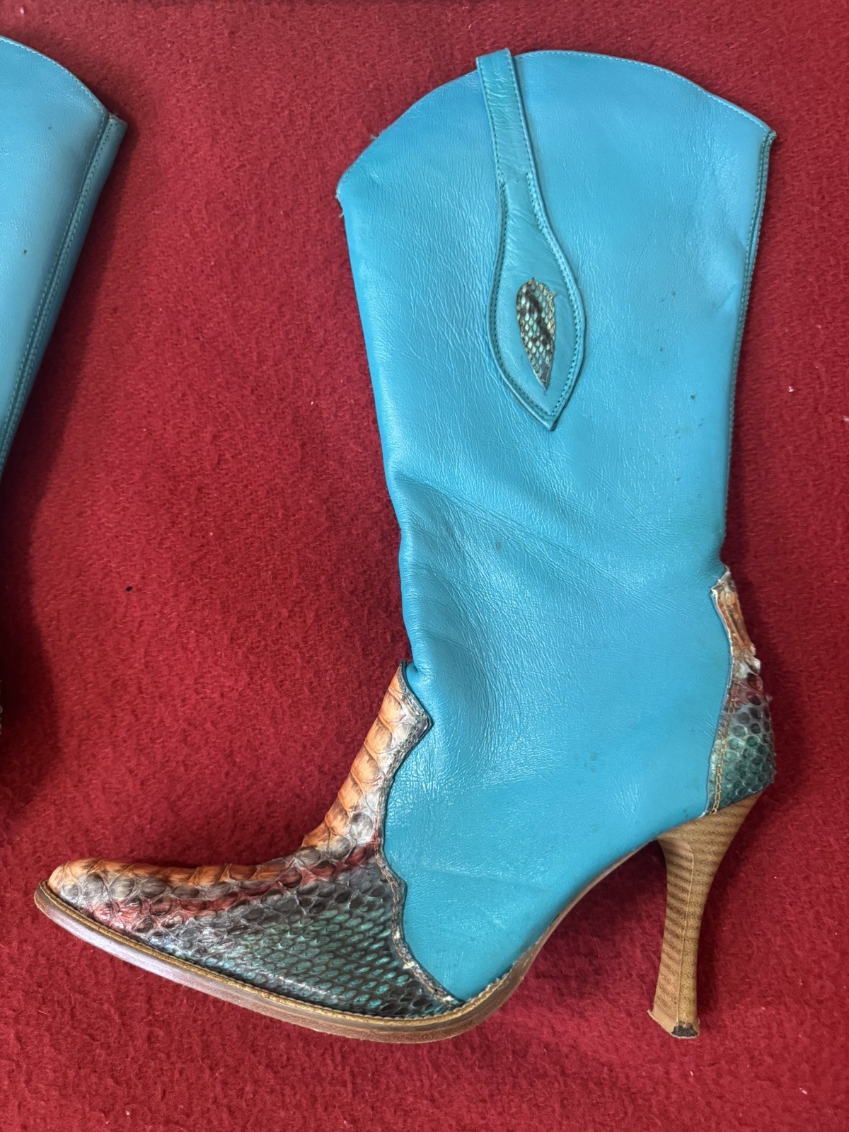 Los Altos Women’s Python Leather Western Boots Hi… - image 5