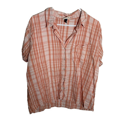 Universal Thread Shirt Women's Large Plaid Button Up Short Sleeve Casual Top