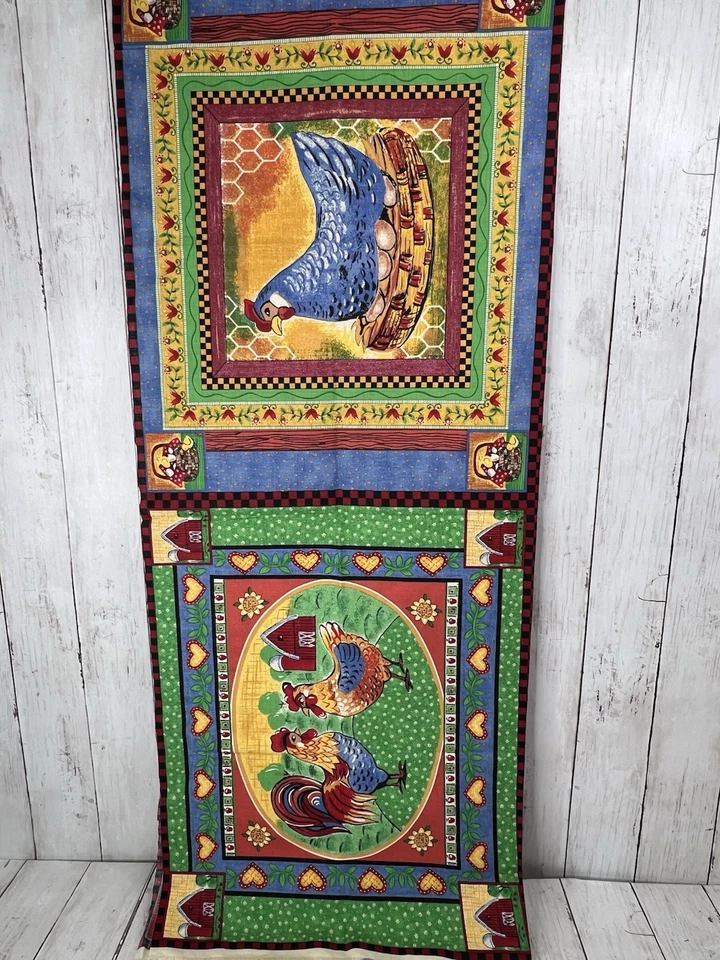 Edredón de tela de algodón para casa de gallinas 4 paneles de almohada 17" cuadrado 4 diseños pollito Foto 2 de 4