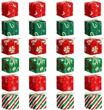 Chivao 24 Pcs Christmas Tree Decorations Mini Presents 1.18 in, Vibrant Color 