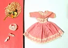 WENDY ELITE 1960'S VTG DOTTED PINK WHITE DRESS HAT COMPLETE CLOTHES CLONE BARBIE
