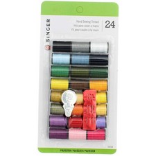 3 Pack Singer Hand Sewing Hand Sewing Thread, Assorted Colors, 24 Ct