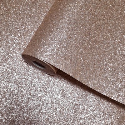 Dust Rose Gold cream Big Chip Natural Real Mica Stone Textured modern Wallpaper