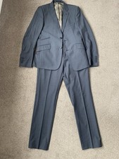Ted Baker Endurance Designer Wool Grey Pin Stripe Wool Suit 2 Piece 40R W34 L32