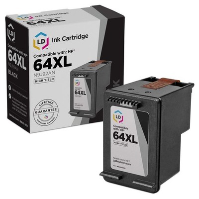 LD Ink Cartridge Replacement for HP 64XL N9J92AN High Yield (Black)