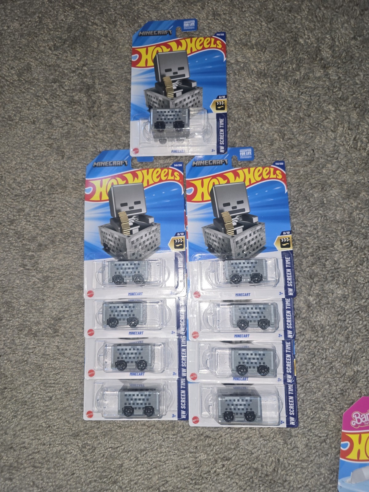 2025 HOT WHEELS MINECART Minecraft Movie, Screentime Series #146 Lot Of 10