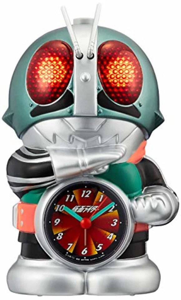 Rhythm alarm clock masked Kamen Rider voice alarm green 4SE502RH05 F/S w/Track# - Image 3 of 4