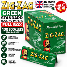 Zig Zag Green Standard Rolling Papers Full Box 100 Booklets Regular Genuine