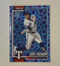 Topps Series 1  2026 Cody Freeman Texas Rangers RC Purple Blue Polka Dots #224