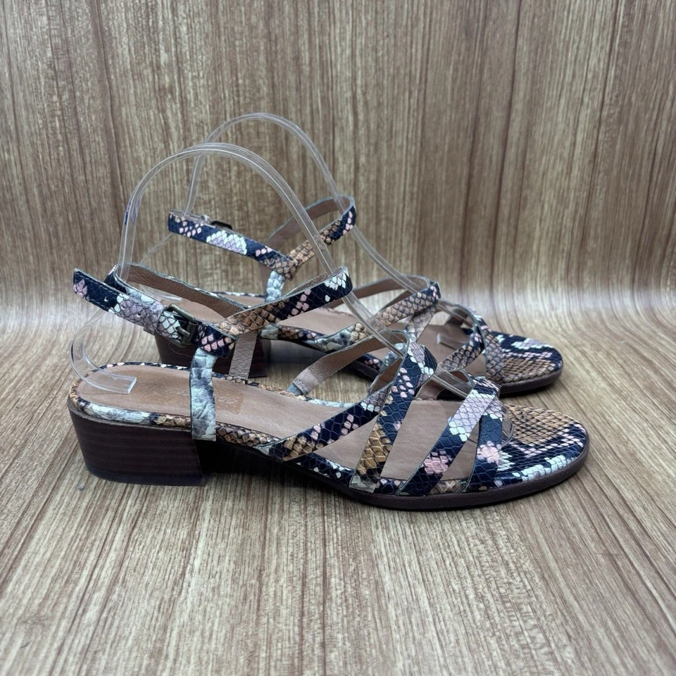 Sandalia Madewell Lori Serpiente Cuero Repujado Tacón Bloque Para Mujer Talla 8.5 Foto 3 de 4